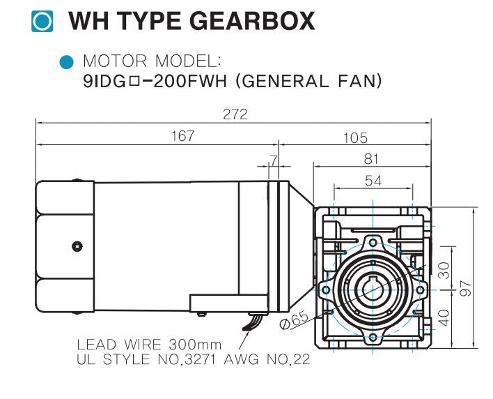 Motorreductor flecha hueca trifásico 200W, 22 rpm, 80:1, 220v