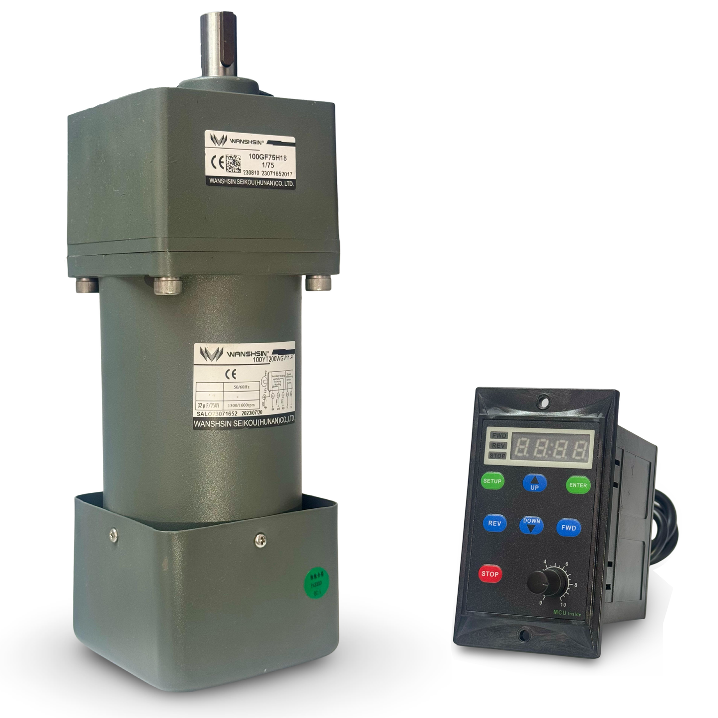 Motorreductor + variador 200W, 106-33 rpm, 110v