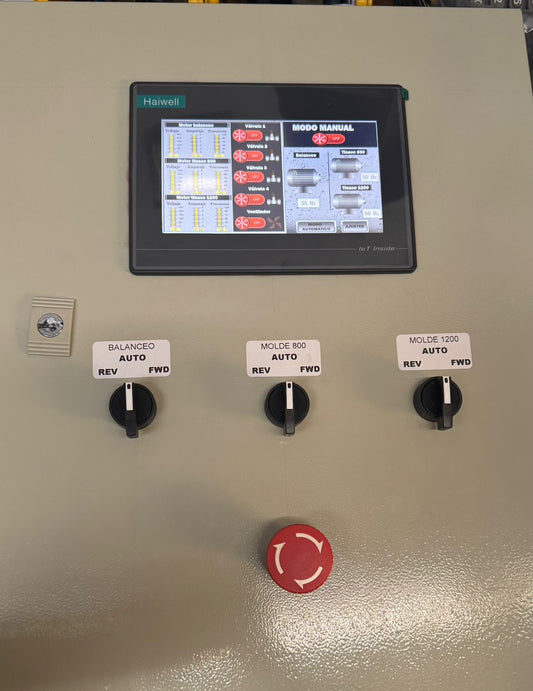 Sistema de Control para Máquinas de Rotomoldeo para 3 motores- 2 moldes y balanceo