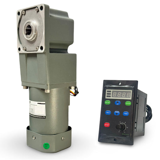 Motorreductor eje hueco + variador 200W, 21-6 rpm, 110v