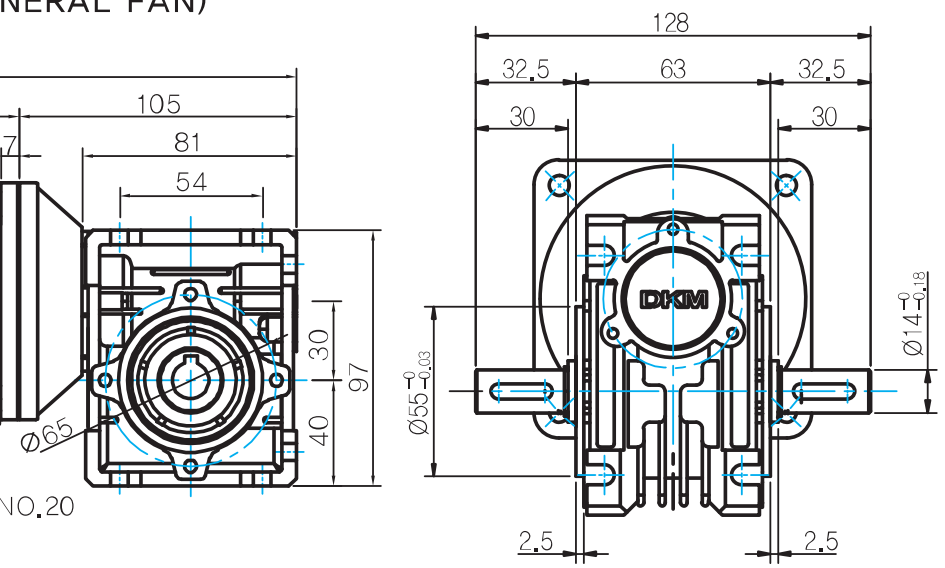 Motorreductor flecha hueca 120W, 400 rpm, 7.5:1, 90VDC